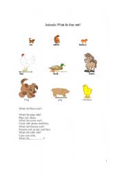 English worksheet: animals