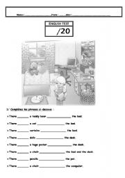 English Worksheet: Place prepositions