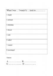 English worksheet: passive game