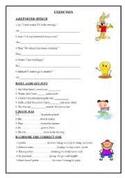 English Worksheet: EXERCISES