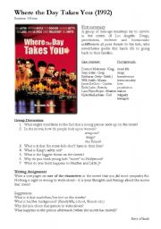 English Worksheet: Where the Day Takes You - film discussion