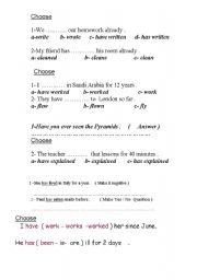 English worksheet: present perfect