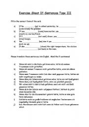 English worksheet: Work Sheet If-Sentences Type III