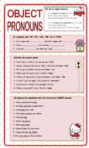 English Worksheet: OBJECT PRONOUNS