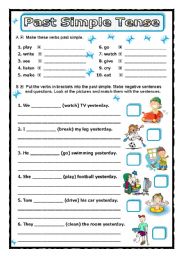 English Worksheet: PAST SIMPLE TENSE