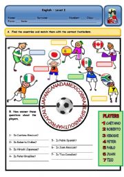 English Worksheet: COUNTRIES AND NATIONALITIES