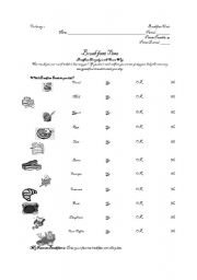 English Worksheet: Food Worksheet
