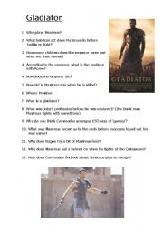 English Worksheet: Gladiator