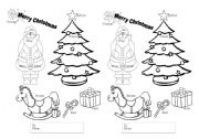 English worksheet: christmas card and colors