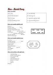 English Worksheet: Song 