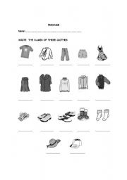 English worksheet: CLOTHES