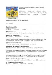 English Worksheet: shrek I