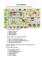 English Worksheet: Popys Neighbourhood