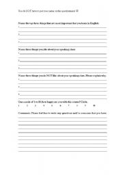English Worksheet: Teacher Evaluation Form