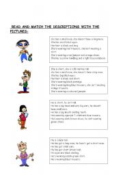 English Worksheet: Read and match