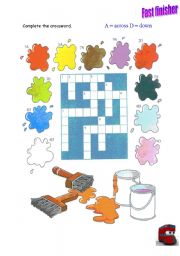 English Worksheet: Colours Crosswords