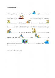 English Worksheet: A day in the life of ....