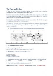 English Worksheet: The father and his sons