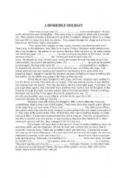 English Worksheet:  a horrible holiday