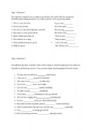 English Worksheet: Adverbs/adjectives