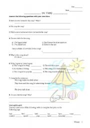 English Worksheet: Island in the Sun