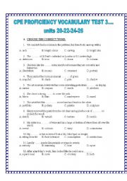 English Worksheet: CPE VOCABULARY TEST 3