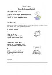 English worksheet: Guess the Present Perfect rules!!!