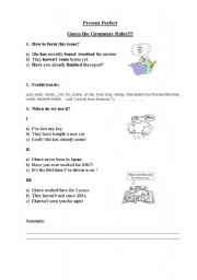 English Worksheet: Guess the Present Perfect rules!!!
