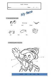 English worksheet:  Face