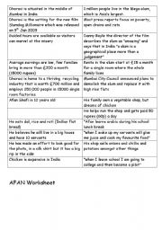 English Worksheet: Dharavi-Slumdog millionaire