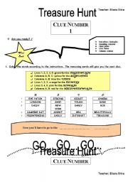 English Worksheet: TREASURE HUNT  -PART 1