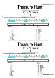 English Worksheet: TREASURE HUNT -PART 2