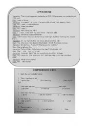 English Worksheet: Dialogue about the past of the verb to be