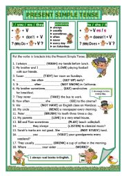 English Worksheet: PRESENT SIMPLE TENSE