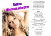 English Worksheet: Shakira - Whenever, wherever