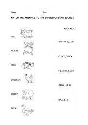 English worksheet: ANIMAL SOUNDS