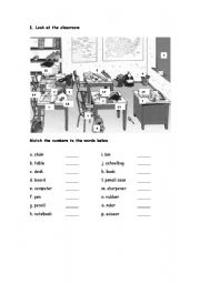 English Worksheet: Classroom objects