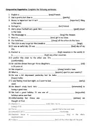 English Worksheet: Comparative and Superlative