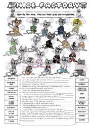 English Worksheet: Mice Factory - jobs & occupations