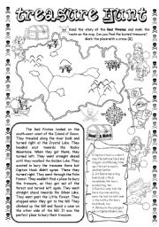 English Worksheet: Treasure Hunt