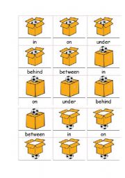 English Worksheet: IN ON UNDER, BEHIND, BETWEEN