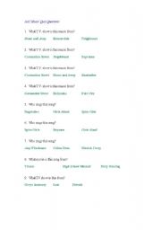 English Worksheet: Music quiz