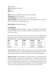 English worksheet: Synonyms Lesson