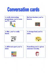 English worksheet: Conversation cards with present perfect