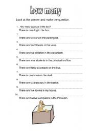 English Worksheet: how many