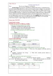 English Worksheet: Ancient Egypt : Evaluation Paper (Algeria)