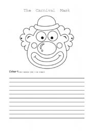 English worksheet: the Carnival Mask