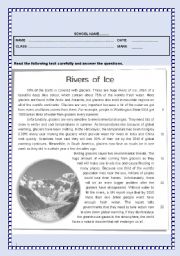 English Worksheet: Test - River of Ice