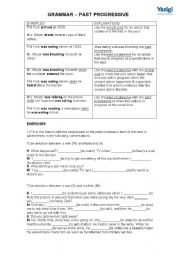 English worksheet: PAST CONTINUOUS