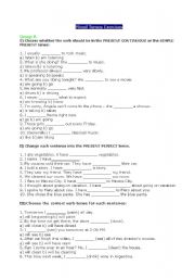 English Worksheet: Mixed Tenses Exercises